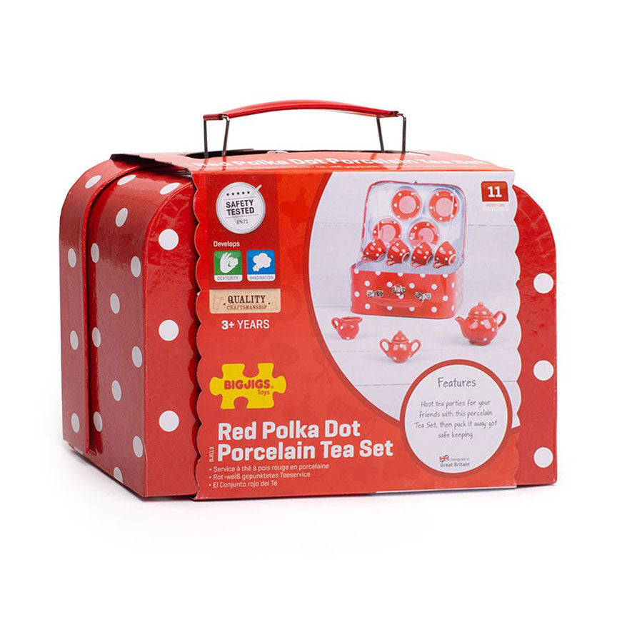 Bigjigs Porcelain Tea Set in Carry Case, 12 pc.