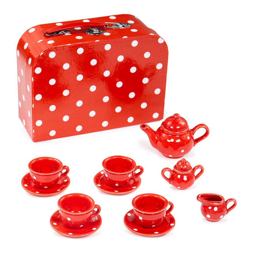 Bigjigs Porcelain Tea Set in Carry Case, 12 pc.