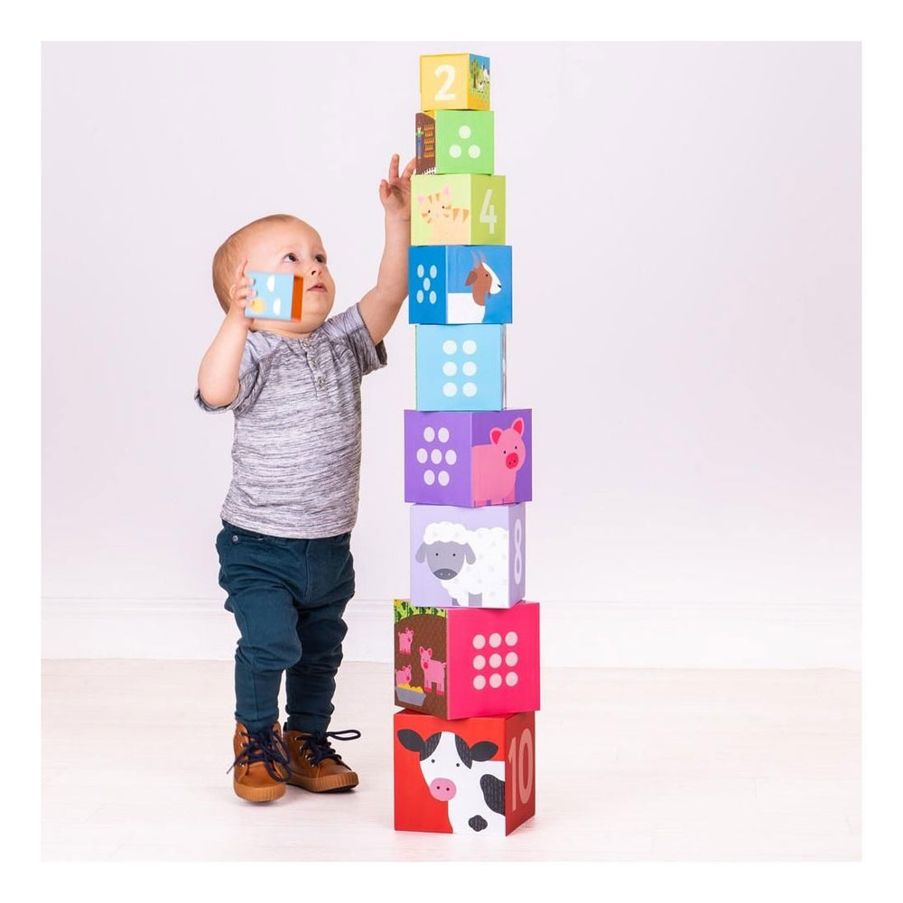 Bigjigs Farm Stacking Tower, 10pcs.