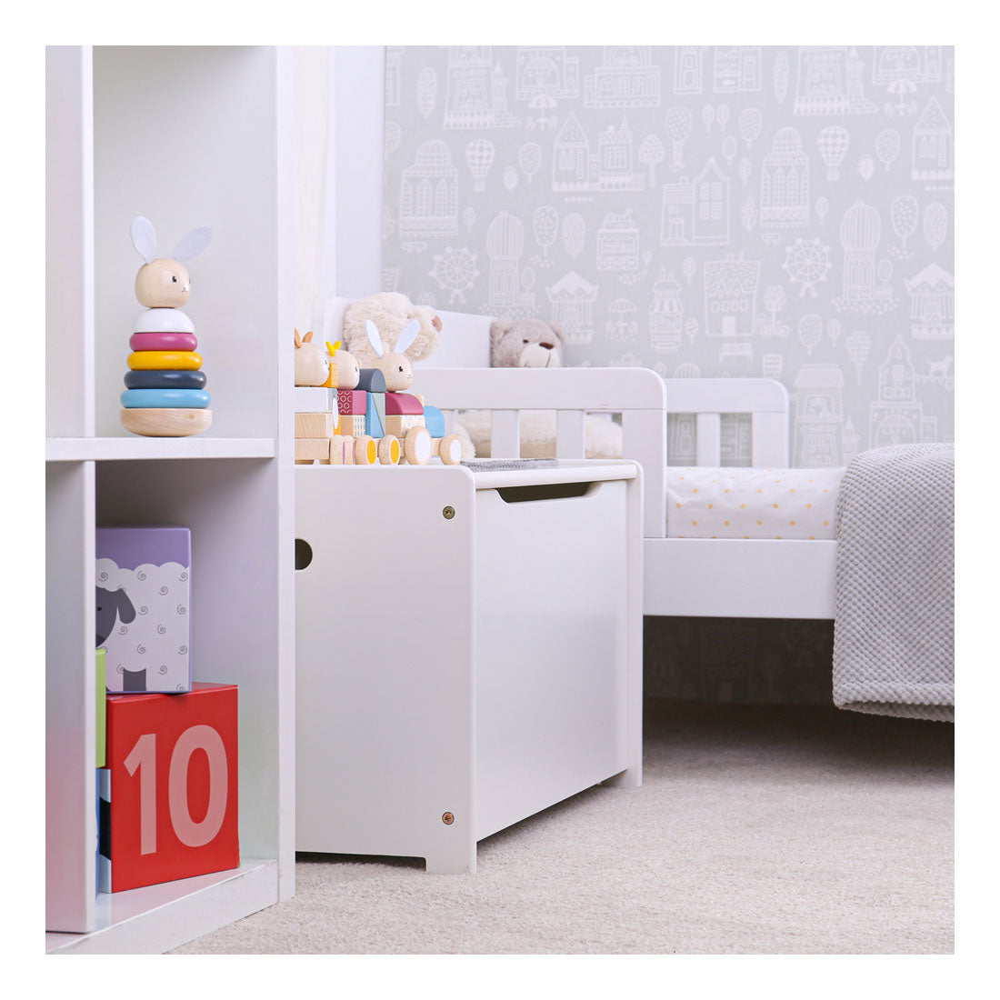 Tidlo Wooden Toy Box blanc