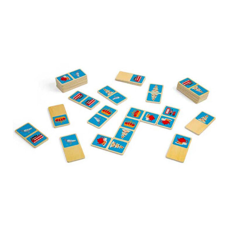 Bigjigs medinis Londono domino žaidimas, 28 vnt.