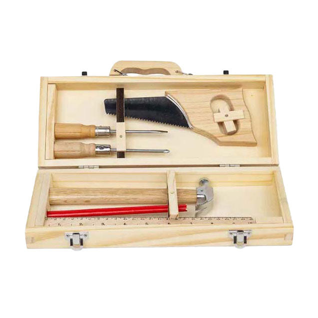 Bigjigs wooden DIY tool box, 6 pieces.