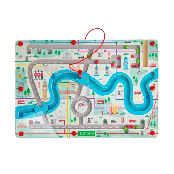 Дървен магнитен лондонски лабиринт Bigjigs