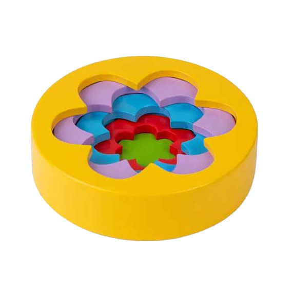 Bigjigs wooden flower tower, 5 pcs.