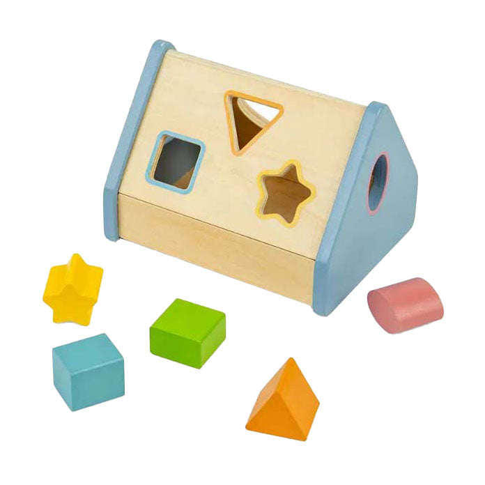 Casa clasificadora de formas Bigjigs, 5 piezas.