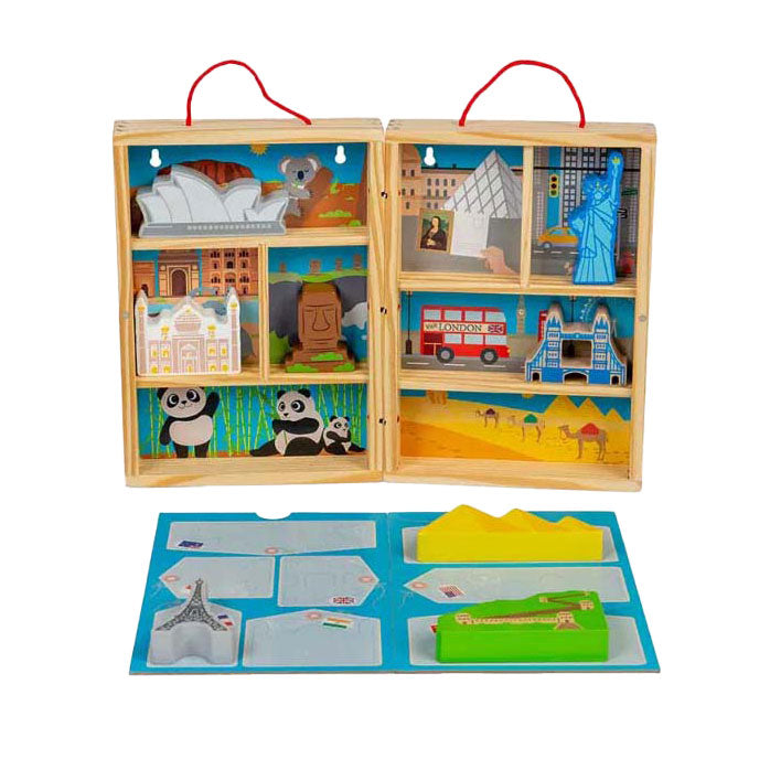 Bigjigs wooden travel playset, 10pcs.