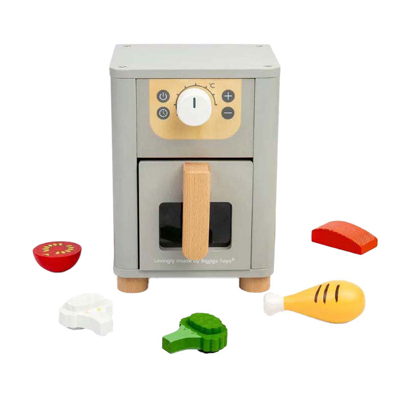 Bigjigs wooden air fryer play set, 5 pcs.