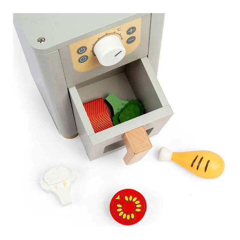 Bigjigs wooden air fryer play set, 5 pcs.