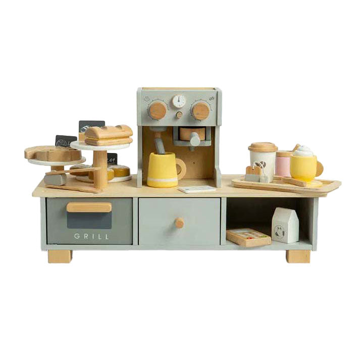 Bigjigs wooden coffee corner playset, 32pcs.