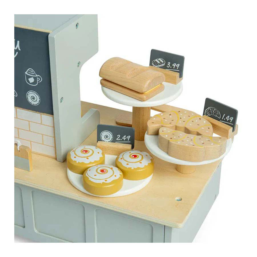 Bigjigs kaffehörna lekset i trä, 32 delar.