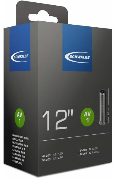 Schwalbe Tubo interno AV1 12 polegadas 12 1 2x1.75-2 1 47 62-203 AV 40MM