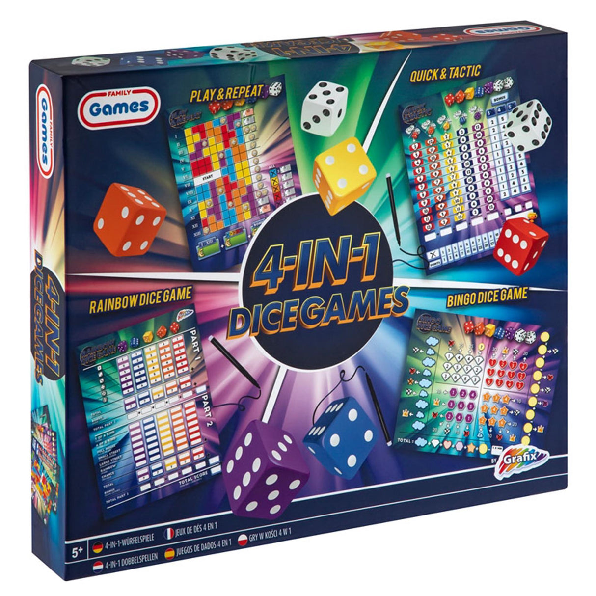 Creative craft group dice games combination pack, 4-in-1