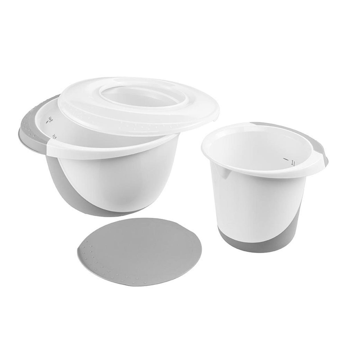 Keeper miksebollesett 1,5+3,5l hvit grå