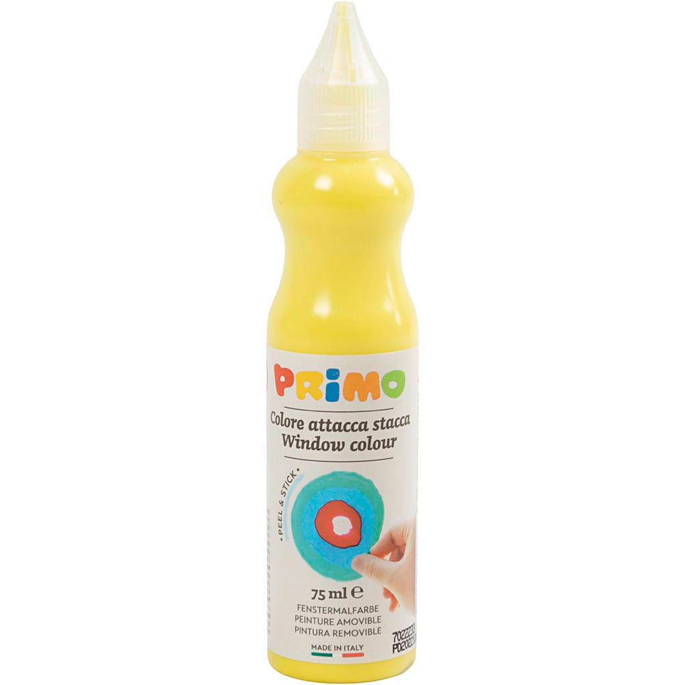Primo window paint, d: 3.2 cm, approx. 75 ml, yellow, 75 ml 1 bottle