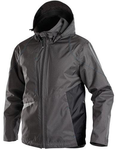 Dassy hyper wind- waterdichte werkjas grijs zwart 3xl
