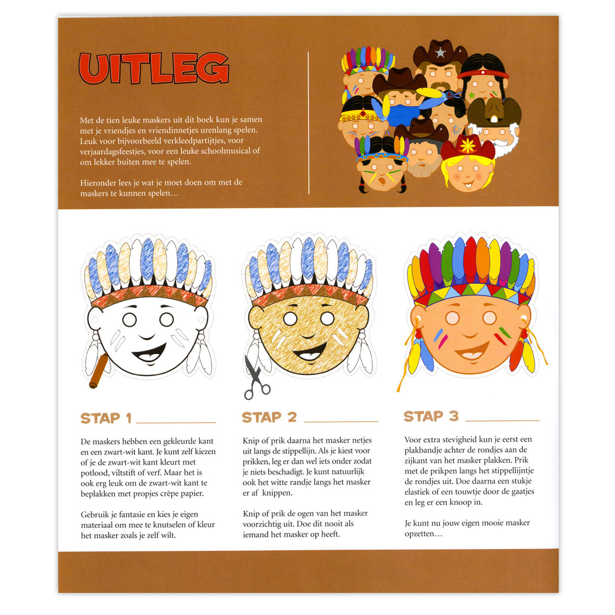 Central Book House masks: cowboys and Indians