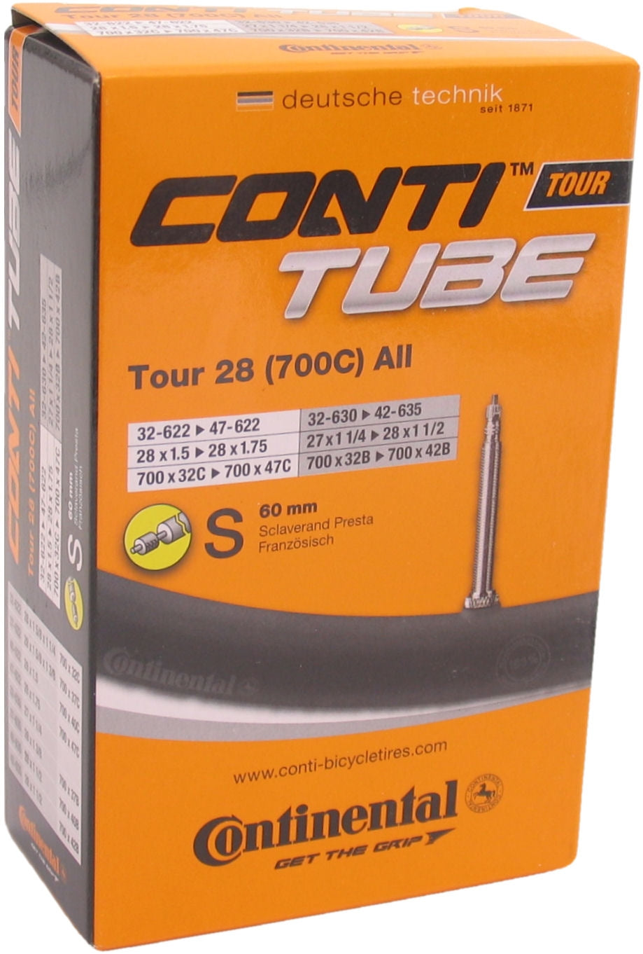 Continental Inner Tube 28 Tour All 32 47-622 SV60mm valve