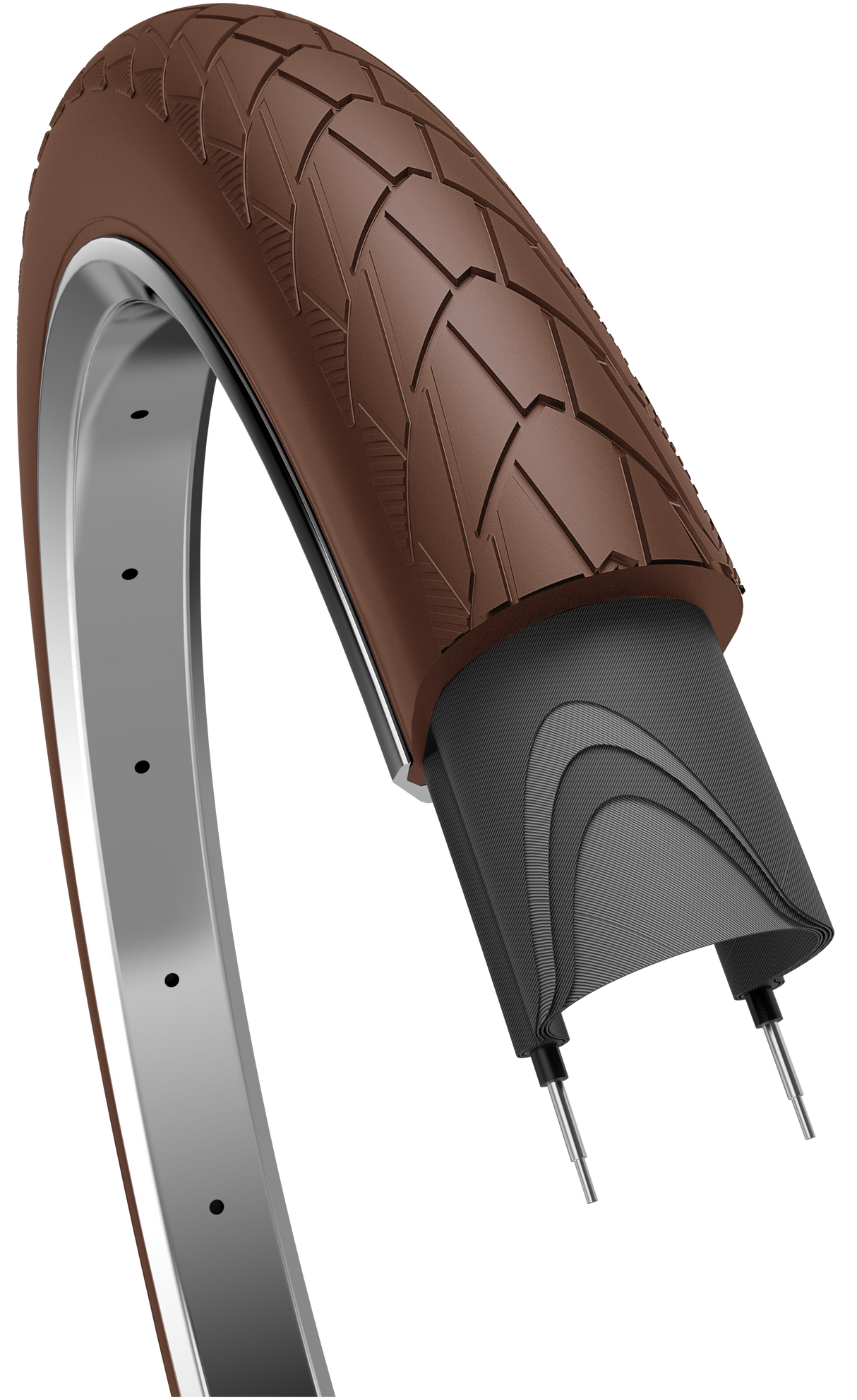 Edge -Reifen -Mambo 28 x 2,00 50-622 mm - dunkelbraun mit Reflexion