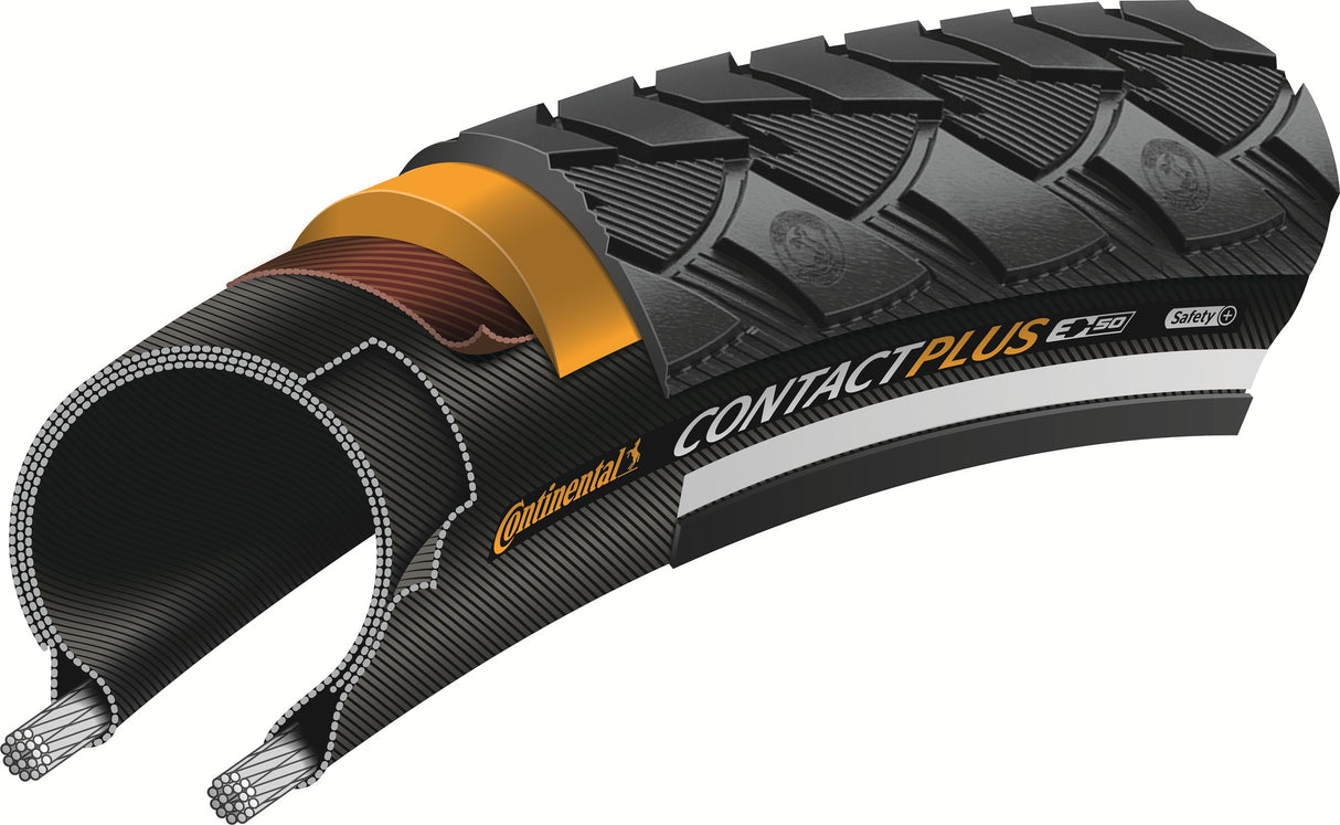 Continental Contact Plus - City Bike Band 28x1.60 - Wire Band - Black