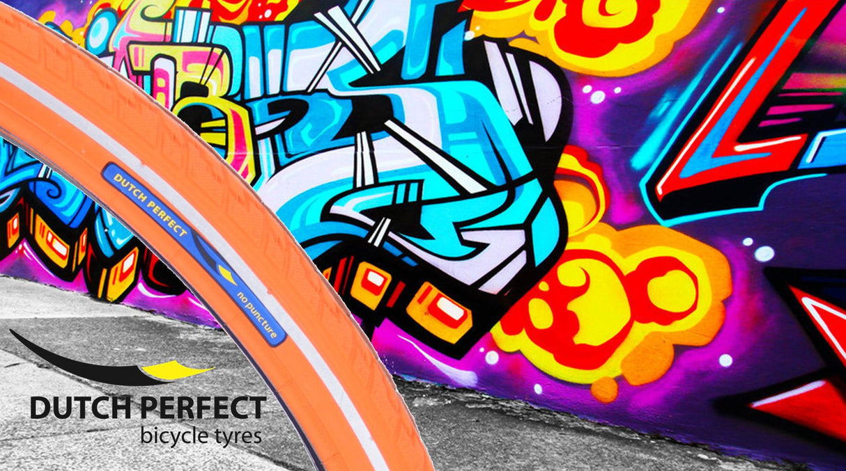 Neumático holandés de holandés Perfecto 28 x 1.40 40-622 mm de naranja anti-lek con reflejo