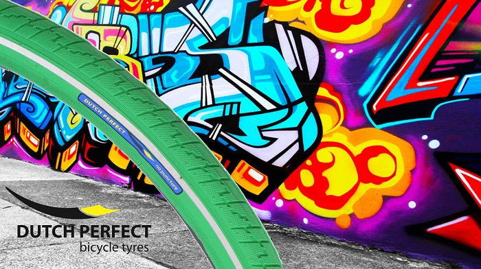 Neumático perfecto holandés 28 x 1 ½ 40-635 Sin punción - verde con reflexión