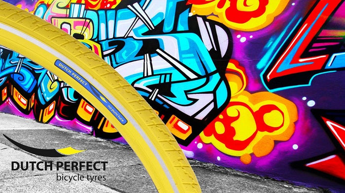 Neumático perfecto holandés 28 x 1 ½ 40-635 Sin punción - amarillo + reflexión