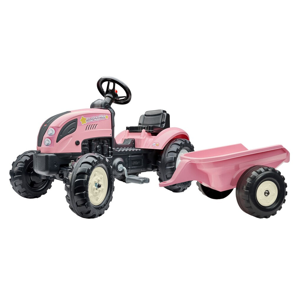 Falk tracteur country farmer set rose 2+