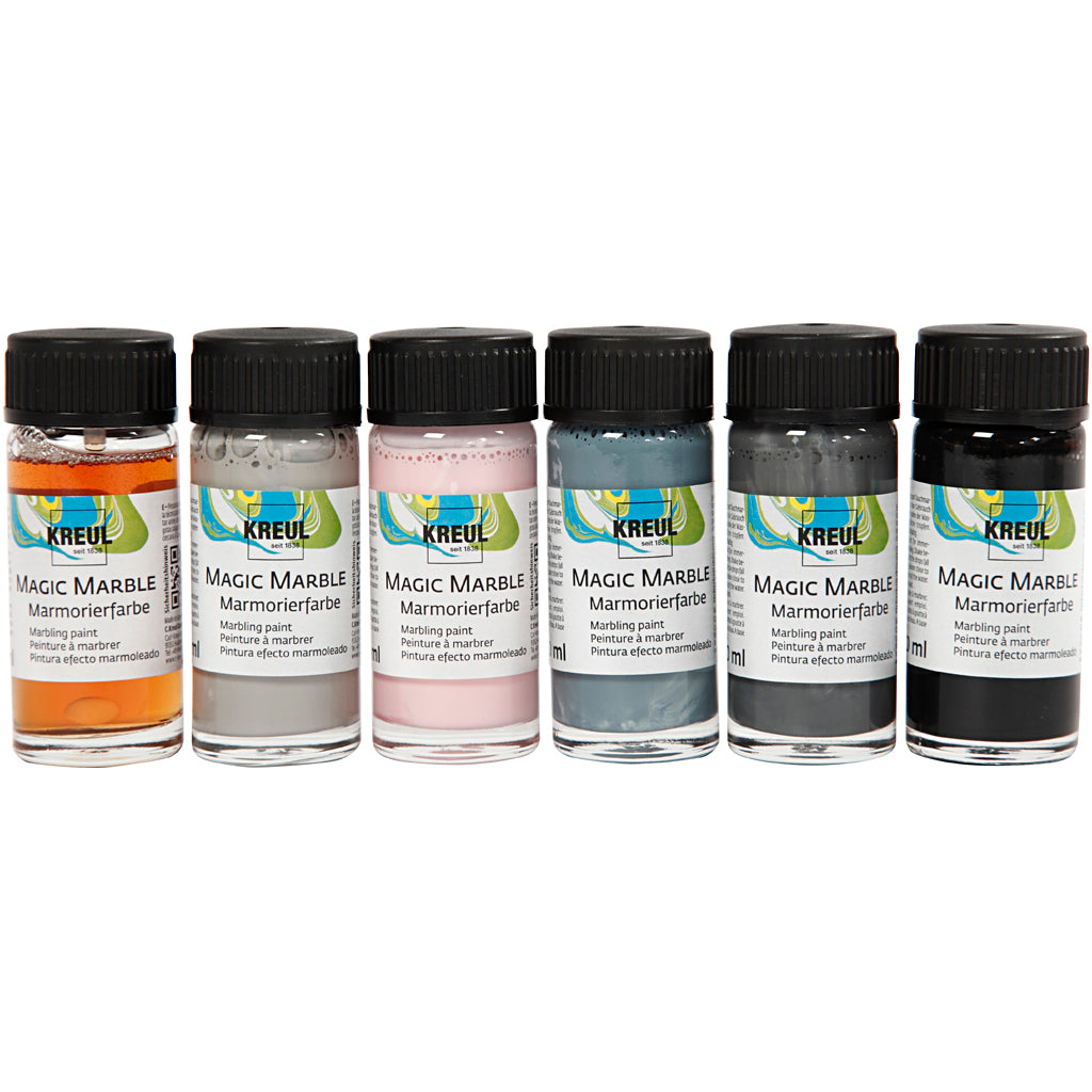 Creativ company magic marble paint, pastel colors, 6x20 ml 1 box