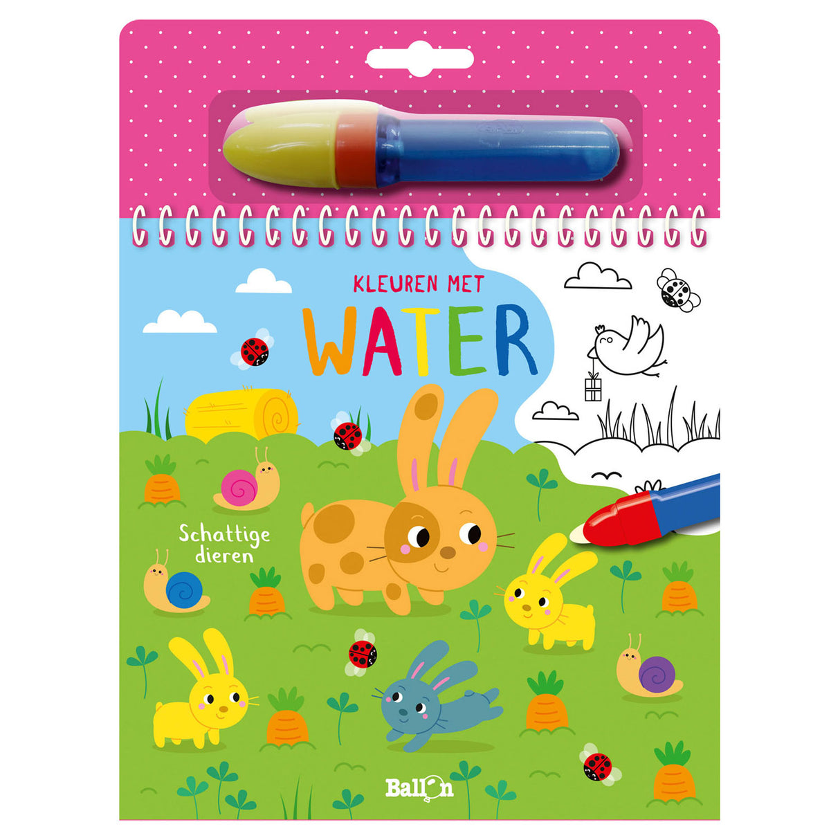 Standaard uitgeverij kleuren met water - schattige dieren