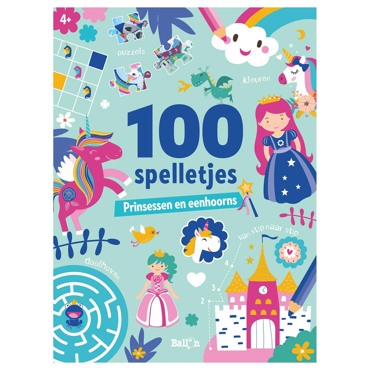 Standaard uitgeverij 100 spelletjes - prinsessen en eenhoorns (4+)