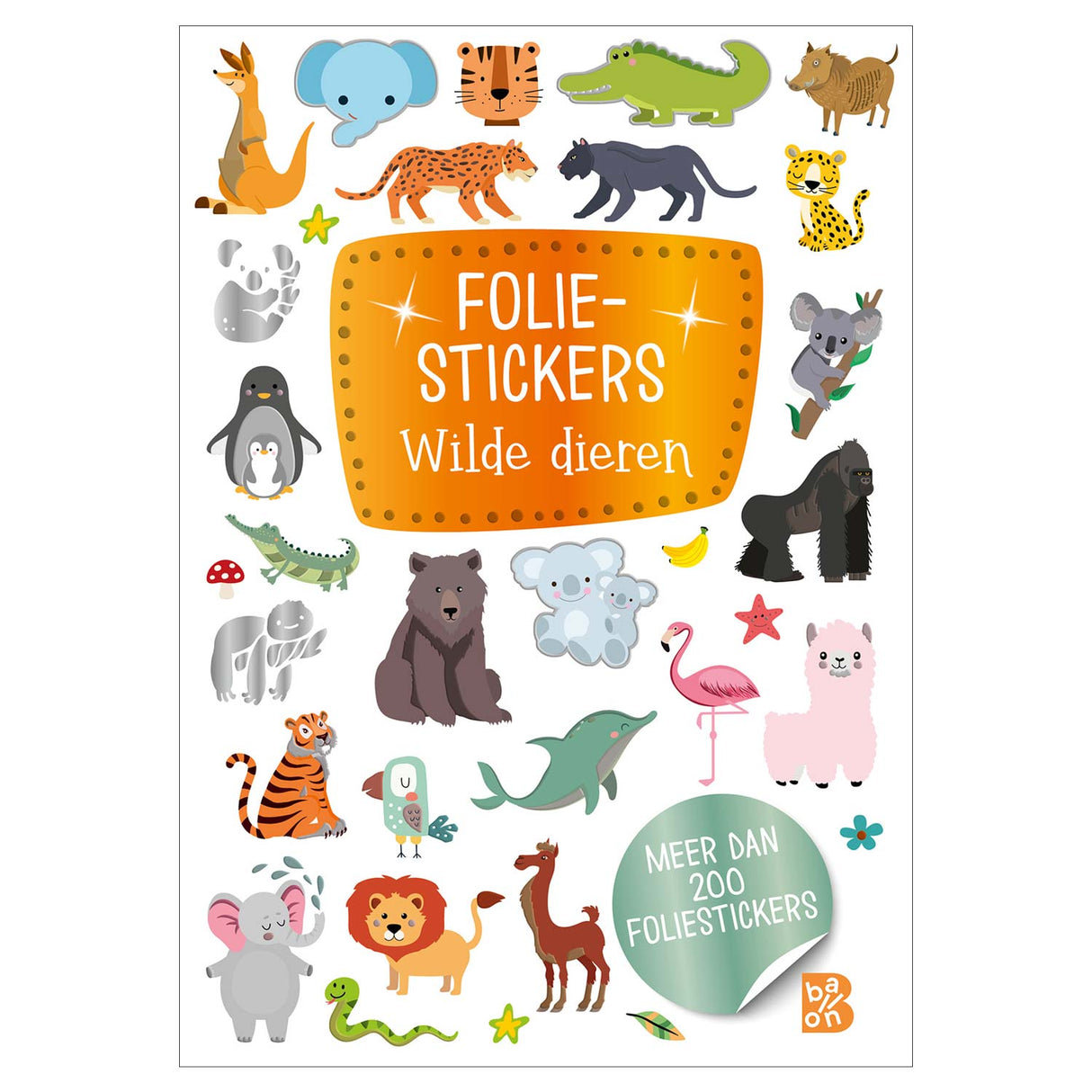 Standaard uitgeverij glitter foliestickers - wilde dieren