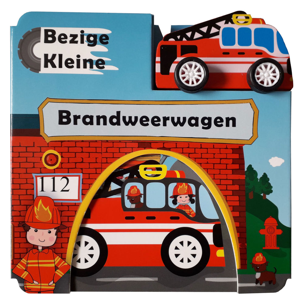 Mondikaarten Busy Little Fire Truck Cardboard Book with Wooden Vehicle