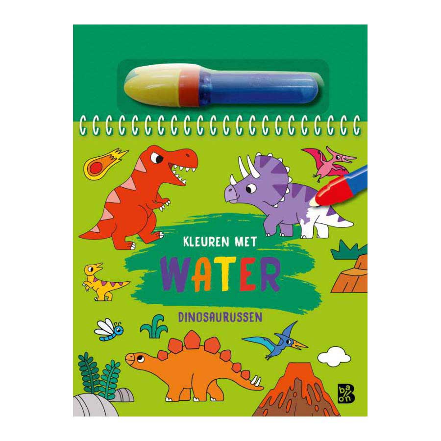 Standaard uitgeverij kleuren met water - dinosaurussen