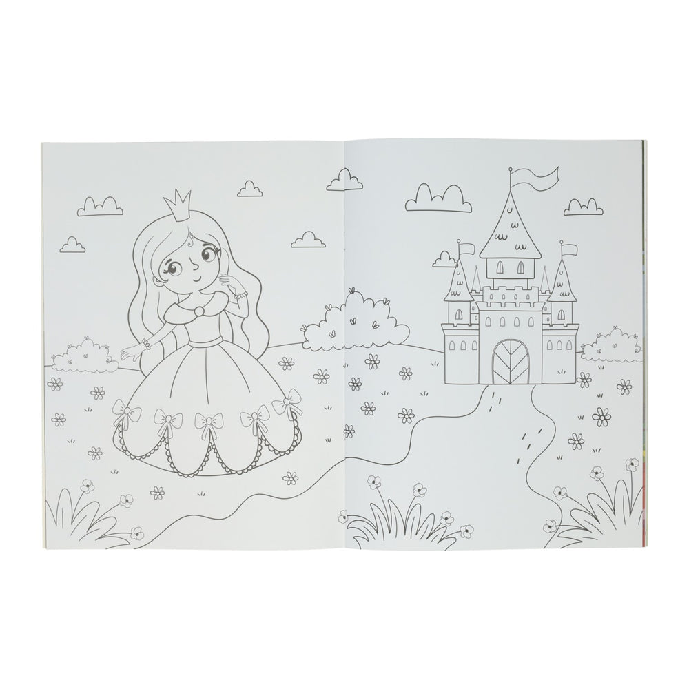 Fantasy world coloring and sticker book