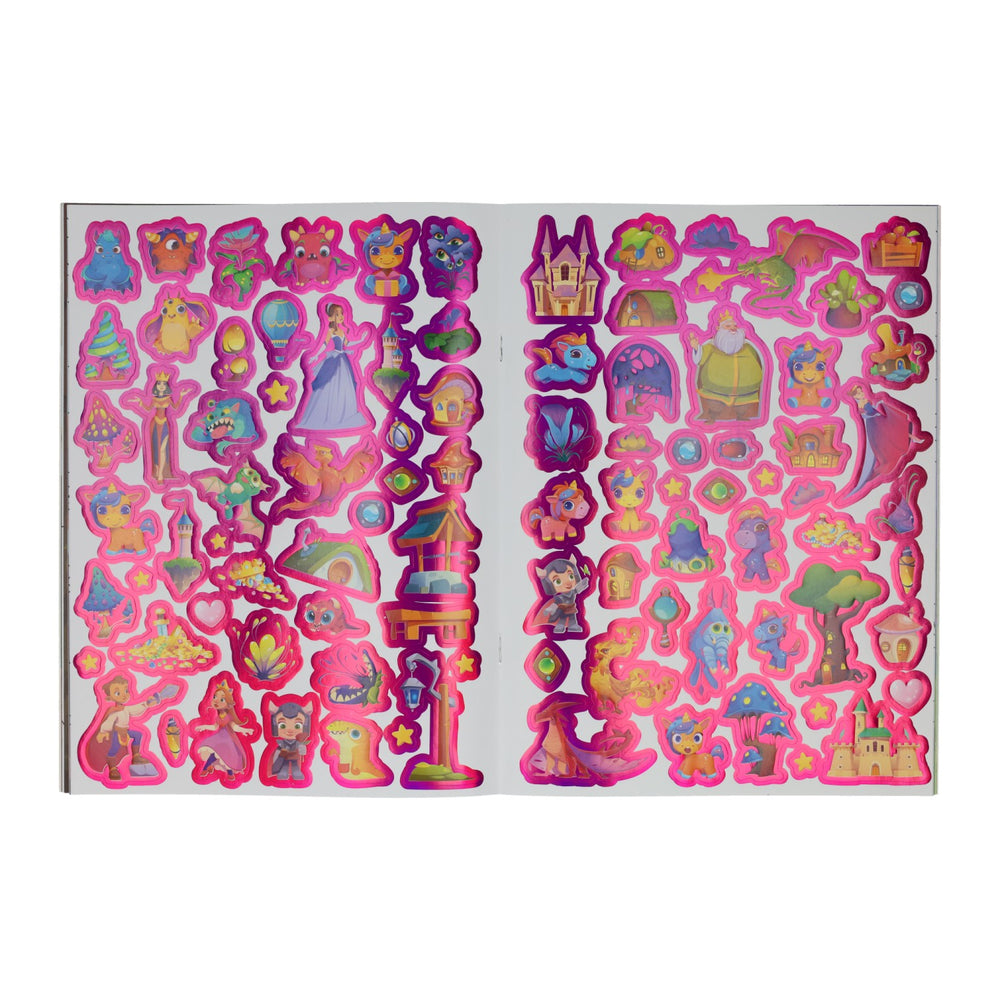 Fantasy world coloring and sticker book