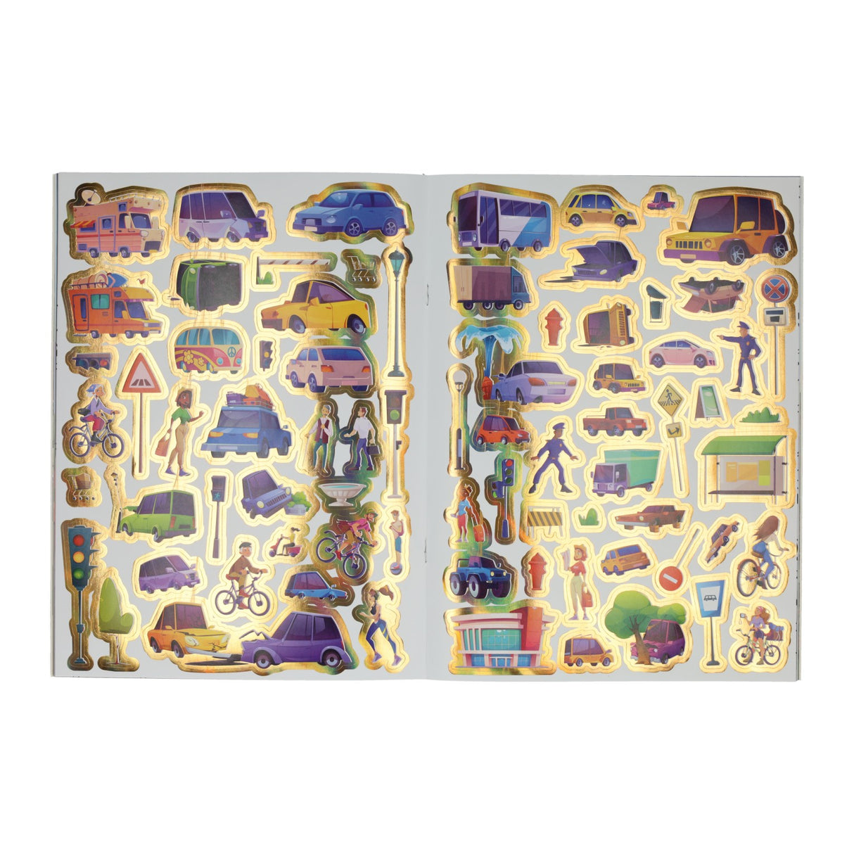 Mondikaarten kleur- en stickerboek voertuigen