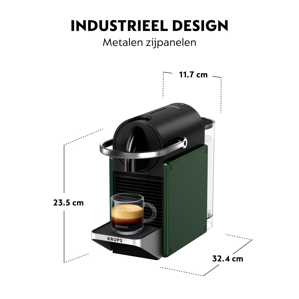 Krups xn3063 nespresso pixie coffee capsule machine dark green black