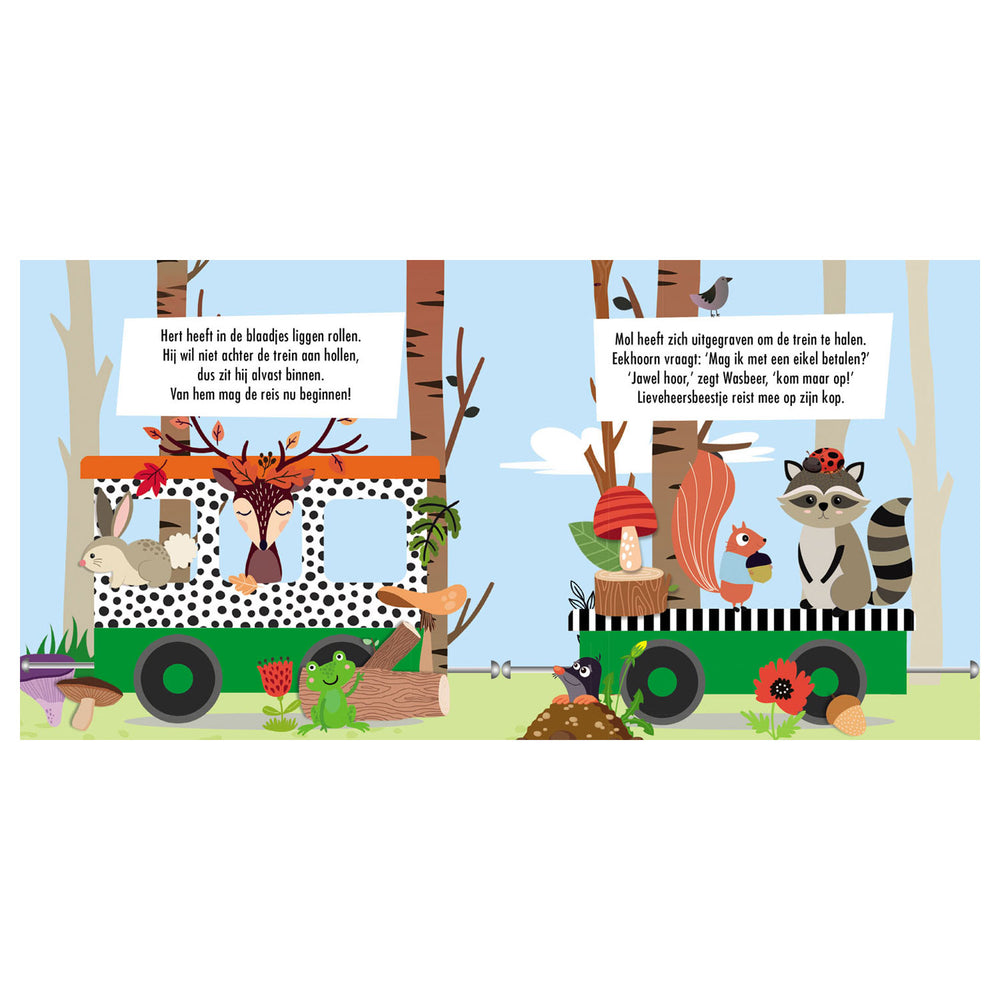 Lantaarn publishers boek en puzzeltrein bosdieren