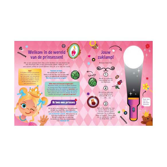 Lantaarn publishers speuren met prinsessen zoekboek met kartonnen zaklamp