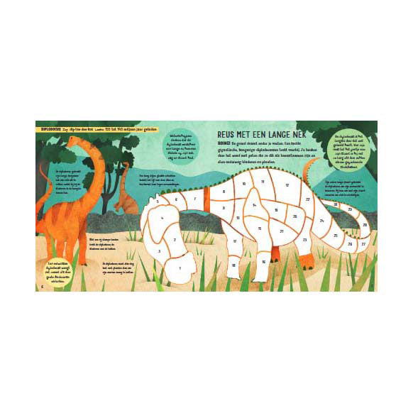 Book sticker by number dinosaurs