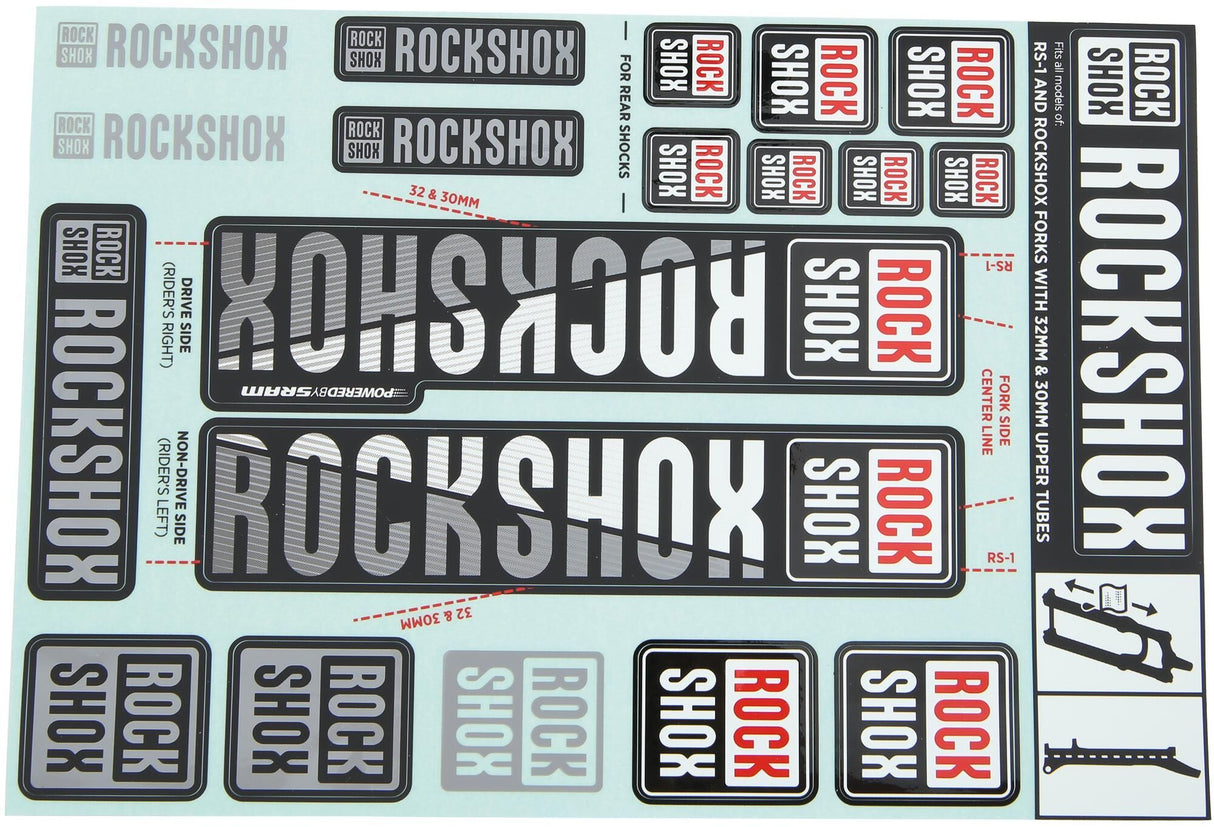 Rockshox decor set decal set white