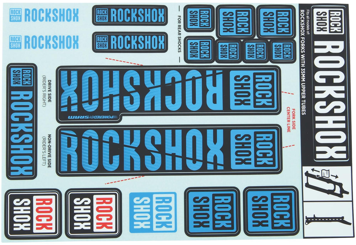 Rockshox decor set decal set blue
