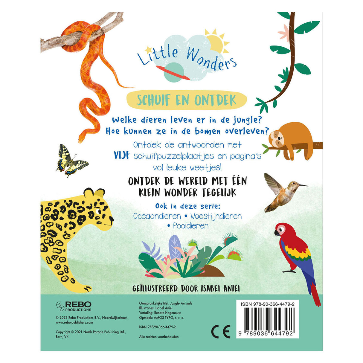 Rebo Publishers Jungled animals slide and discover