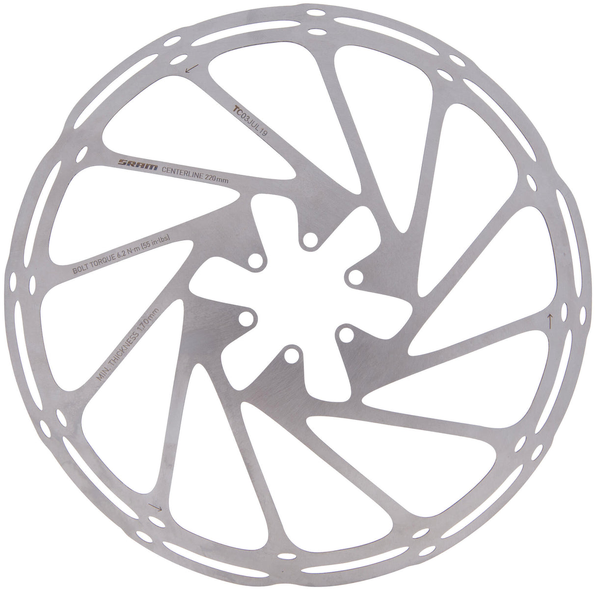 Sram brake disc centerline rotor ceterline 220mm