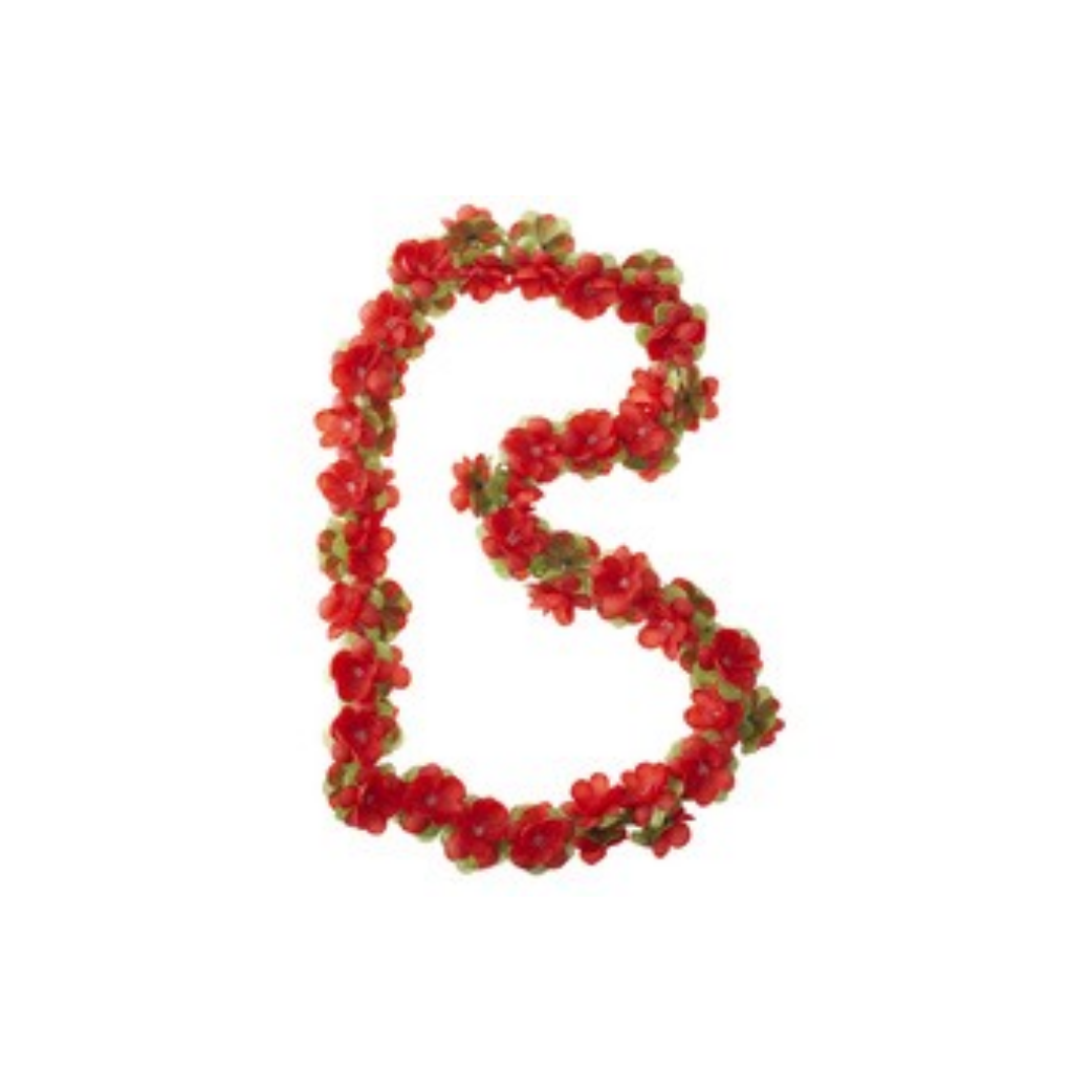 Basil Flower Garland - flower string - red