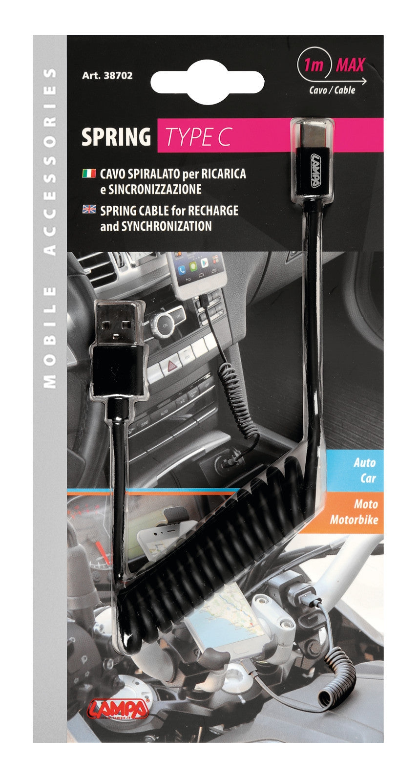 LAMPA Lading av kabel type C optilin 100 cm svart