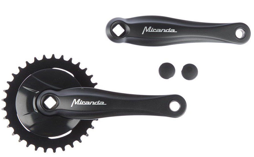 Miranda Crankset 33T Miranda 1+ for 3 32 chain with disc black silver