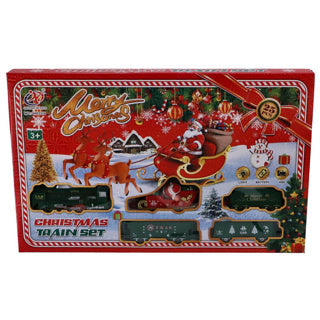 No brand Christmas train with light and sound, 25 pieces