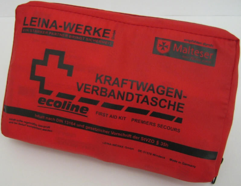 Leina-werke first aid bag compact ecoline first aid bag nylon red din 13164