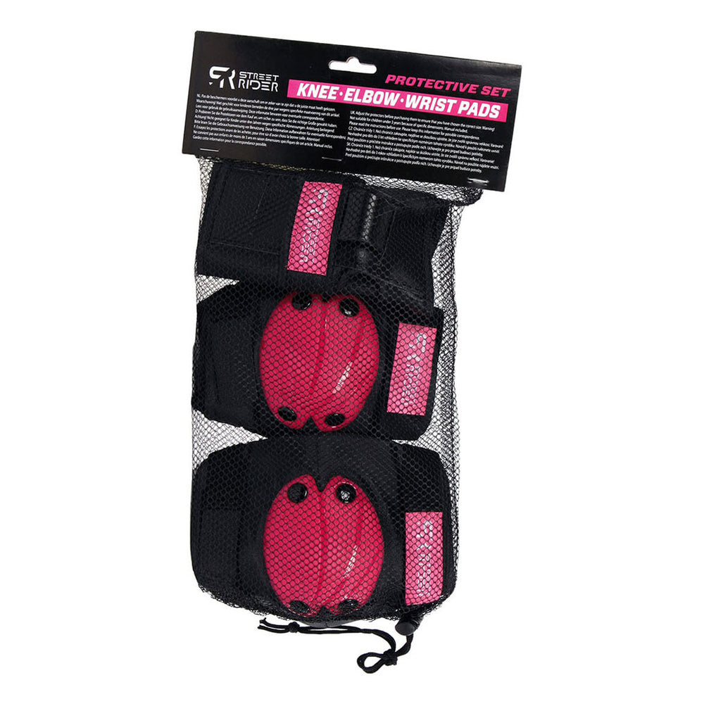 Street rider protection set m - pink, 6 pcs.